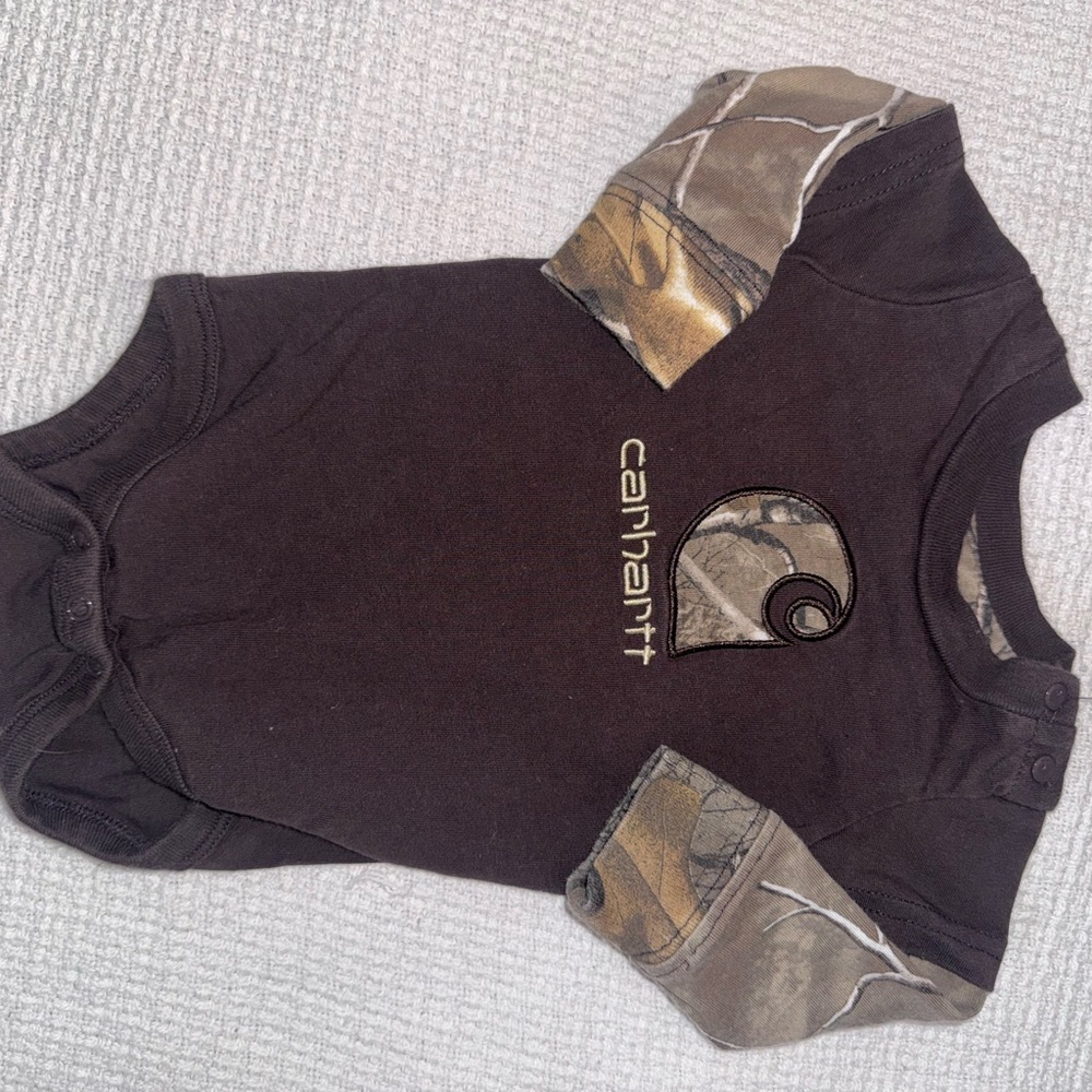 Carhartt Black and Brown Kids Onesie